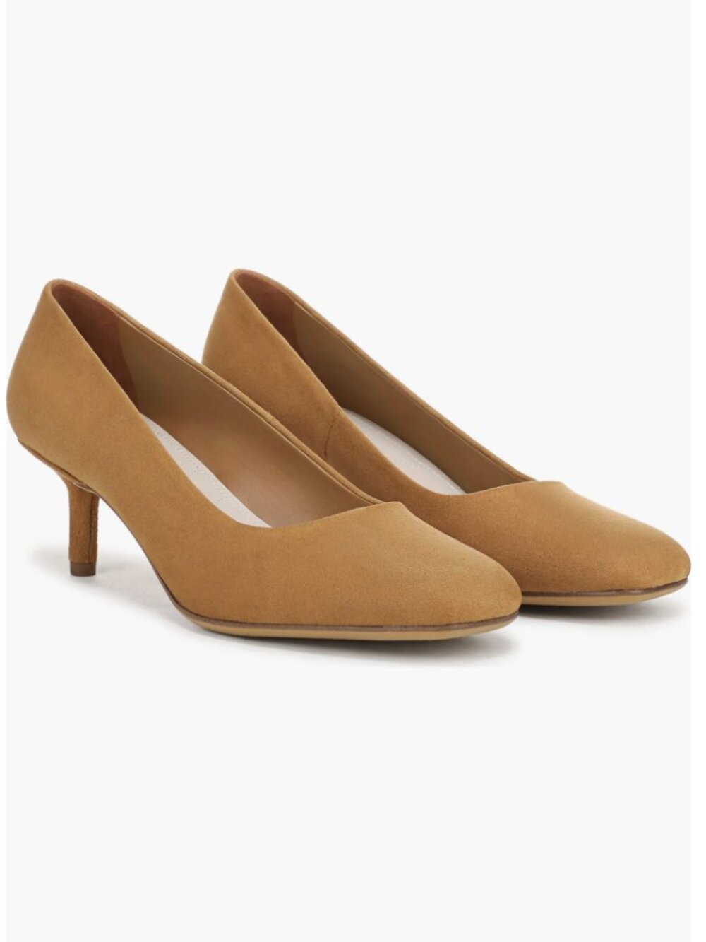 NEW Franco Sarto Linza Square Toe Pump 7 M, WARM CAMEL Kitten Heel